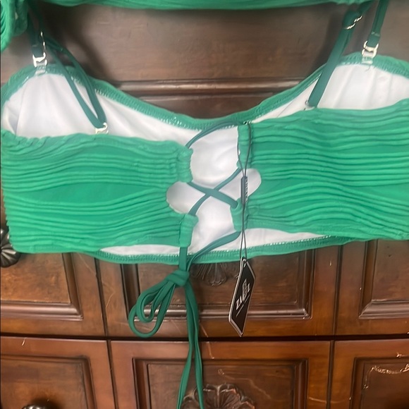 NWT Zaful Green Textured Women's Bikini Set - Picture 2 of 4